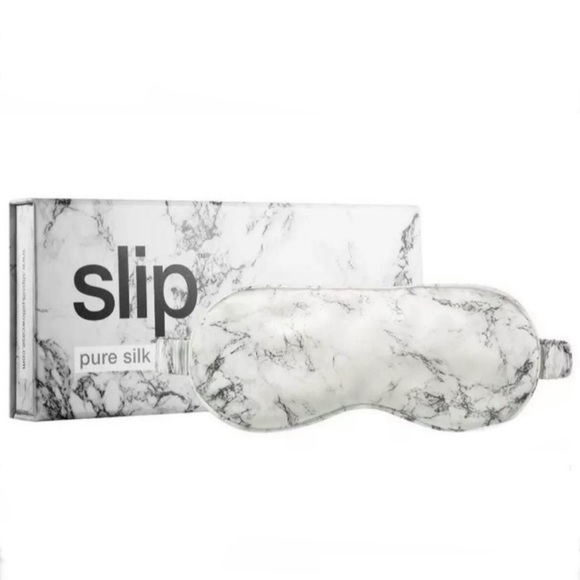🎉HP🎉New! Slip White Swirled Marble 100% Pure Silk Eyemask 🤍🩶New in box - Picture 9 of 12